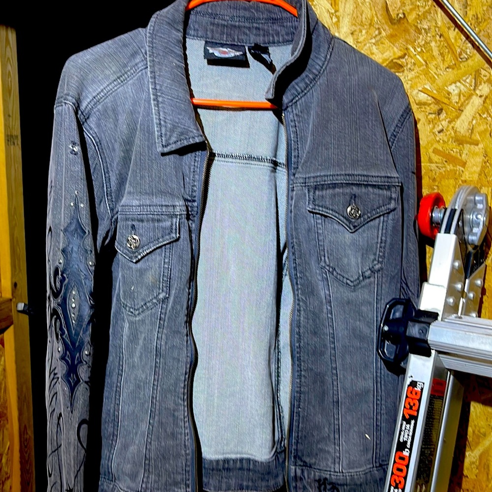 Harley Davidson black jean jacket